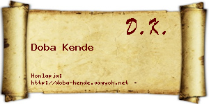 Doba Kende névjegykártya
